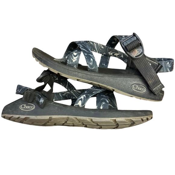 Chaco Z/Cloud Sandals Adjustable 8 J107396 Cushioned Black gray watercolor - Picture 1 of 7